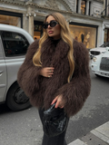 Fashionkova party look inspos 2024 Winter New Fashion Solid Fluffy Fur Coat Women High Street Luxury Lapel Collar Faux Fur Jacket Female Casual Overcoats