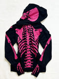 Fashionkova party outfit  Pink Skull Graphic Hoodie Zip-up Y2k Women High Street Punk Vintage Clothes Winter Hooded Grunge Gothic New Hoodies 2024 Hoody