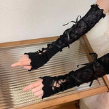 FashionKova-Goth Summer Sexy Dress Women Clothes Punk Streetwear Lace Sling Black Dark Slim short Dresses Hot Girl High Waist Y2k Mini Dress