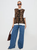 Fashionkova Samual Quilted Vest Leopard