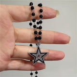 Fashionkova Simple Trendy Star Hollow Choker Necklace Pendant Neck Jewelry Grunge Charm Accessories Women Men's Fashion Party Chain Necklace