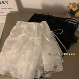 FashionKova-Lace Sexy Sweet Summer Skirt Women Clothes High Waist Harajuku White 2000s Kawaii Korea Bow Mini Skirts Y2k Femme Short Skirts