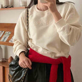Fashionkova Embroidered Lace Flowers Pullover Sweatshirt