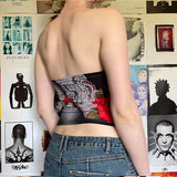 Fashionkova Valentine's Day Aesthetic Summer Tank Women Tops New Black Sexy Low Chest Club Party Sleeveless Corset Fashion Print Casual Slim Elegant Female Camisole