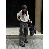 Fashionkova party outfit  Women Autumn Grey Baggy Jeans Vintage Cowboy Pants Harajuku Aesthetic Streetwear Denim Trousers Y2k 2000s Style Clothes 2024 New