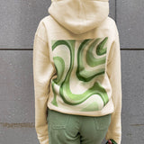 Fashionkova Irregular Ripple Printed Hooded Sweater