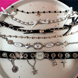 Fashionkova Goth Y2K Aesthetic Butterfly Bowknot Heart Choker Necklace Women Egirl Kpop Vintage Cute Charms Grunge Jewelry Scene Accessories