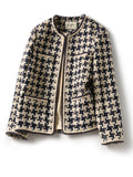 outfit inspo Fashion Coat Women's Short Autumn and Winter French Socialite Elegant Fashion Houndstooth Woven Tweed Top