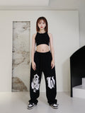 Fashionkova Party Outfit 2024 Spring Summer New Women Pants High Waist Drawstring Vintage Hip-hop Long Trousers Y2K Streetwear Women's Pants