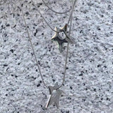Fashionkova Stainless Steel Star Pendant Charm Necklace For Women Men Grunge Cyber Y2K Fairycore Subversive Archive Punk Choker Jewelry