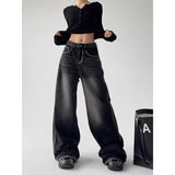Fashionkova 2025 Grunge Y2k Black Jeans Women Baggy Vintage High Street Oversized Denim Trousers Gothic Gyaru 2000s Acubi Fashion Jeans
