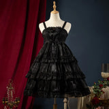 Fashionkova Victorian Vintage Lolita Dress Women Gothic Y2k Puff Short Sleeve Laminated Flounces Mini Dresses Bow Ruffles Princess Vestidos