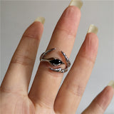 Fashionkova Punk Exaggerated Geometric Irregular Black Red Cross Ring Gothic Women Men Couple Aesthetic EMO Jewelry Y2K Grunge Accessories
