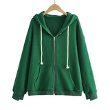 Fashionkova Simple Baggy Zip Up Hoodie
