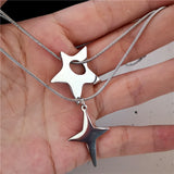 Fashionkova Stainless Steel Star Pendant Charm Necklace For Women Men Grunge Cyber Y2K Fairycore Subversive Archive Punk Choker Jewelry