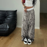 FashionKova-Y2k Pants Leopard Women Clothing Harajuku High waist Joggings Femme Pantalones Trousers Street Loose Emo Punk Aesthetic Pants