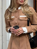 Fashionkova party look inspos Elegant Women Long Sleeve Crop Shirt High Waist Shorts Set Female 2024 Spring Autumn Outfit Chic Slim Office Lady Two Piece Set