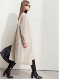 Fashionkova party look inspos Women Fur Cardigan Thickened Long 2024Autumn Winter V-neck Jacket Female Loose Simple Leisure With Buttons Casual Faux Fur Coat