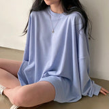 Fashionkova Vintage Solid Color Oversized Sweatshirt