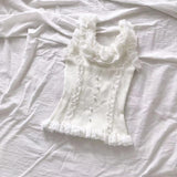 Fashionkova 2025 New Summer Lace Vest for Women External Wear Knitted Base Tank Top Summer Heavy Industry Knitted Sweater Top 2025 spring outfits