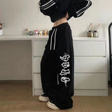 Fashionkova Party Outfit 2024 Spring Summer New Women Pants High Waist Drawstring Vintage Hip-hop Long Trousers Y2K Streetwear Women's Pants