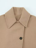 Fashionkova party look inspos Fashion Turn Down Collar Coat For Women Vintage Solid Long Sleeve Female Jacket 2024 Elegant Spring Autumn Pocket Lady Outerwear