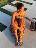 Fashionkova Halter Pleated Print Women Dresses Sleeveless Backless High Waist Lady Maxi Dress 2025 Spring A-line Holiday Beach Female Robes ootd