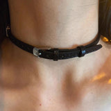 Fashionkova Punk Leather Choker Chain Collar Necklace for Women Men Hip Hop Belt Chains Bracelet Female Girls Party Jewelry Gift