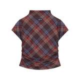 Fashionkova Grunge Plaid Print Sexy Slim Fit T-shirt Women Summer Casual y2k Crop Top Korean Fashion Basic Women's Short Sleeve Top Y2k Punk Spring Style 2025