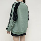 Fashionkova Vintage Contrast Color Patchwork Sweatshirt