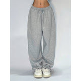 Fashionkova party outfit  Spring Casual Gray Aesthetics Sweatpants Women Wide Leg Black Joggers Classic Baggy Streetwear Female Oversized Sports Trousers