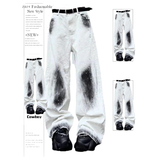 Fashionkova High Waist Women White Jeans Hip-hop Style Fashion Vintage Streetwear Y2K Wide Leg Graffiti Plus Size Trouser Baggy Denim Pants