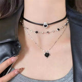 Fashionkova Y2K Cat Claw Star Heart Pendant Plush Leopard Bone Choker Charms Necklaces For Women Goth Aesthetic Accessories Grunge Jewelry