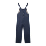 Fashionkova  Party Outfit  MEXZT Denim Overalls Women Streetwear Jumpsuits Vintage Sweet Wide Leg Suspender Pants Preppy Bow Bandage Strap Jeans Trousers