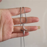 Fashionkova Punk Star Pendant Chain Necklace For Men Women Hip Hop Cool Beads Neck Y2K Jewelry