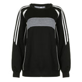 Fashionkova Preppy Contrast Color Splice Sweatshirt