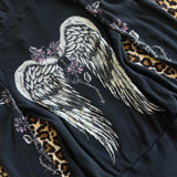 Fashionkova 00s Aesthetic Vintage Jacket Y2k Grunge Zip Up Sweatshirt Flower Wings Print Slim Fit Hoodies E-girl Gothic Cool Street Outwear