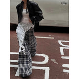 Fashionkova party outfit  Classical Japanese Wide Leg Pants Gothic Elastic Waist Fashion Sweatpants Thin Casual Black Trousers Korean Retro Preppy Style