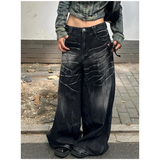 Fashionkova Women's Baggy Blue Jeans Vintage America Y2k Denim Trousers Harajuku High Waist Cowboy Pants 2024 Autumn Trashy Clothes