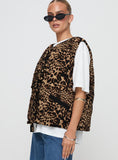 Fashionkova Samual Quilted Vest Leopard