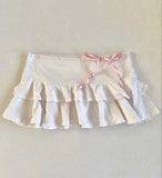 FashionKova-vintage outfits Sweet cute e-girl aesthetic Y2K Harajuku lace trim bow tie skirt sexy chic slim fashion streetwear gothic retro princess Bottoms