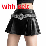 Fashionkova Women Mall Streetwear Punk Sliver Skirt High Waist Pleated Harajuku Cyber Emo Alternative Rave Outfit Female Falda Sexy Mujer ootd