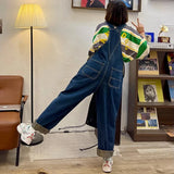 Fashionkova  Party Outfit  2025 Embroidered Jean Jumpsuits Women New Vintage Baggy Denim Overalls High Street Straight Loose Wide-leg Pants Female