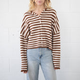 Fashionkova Women Stripe Print Sweater Cardigan Fall Casual Long Sleeve Sweaters Open Front Button Down Knit Coats Outerwear Fairycore Outfit Idea