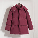 Fashionkova party look inspos Talenza Women's Winter Cotton Jacket Loose Parka Retro Bakery Jacket Casual Hooded Women's Warm Cotton Down Jacket Parka Top