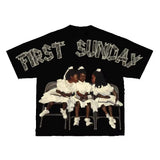 Fashionkova Vintage Children First Sunday Print Graphic Cotton T-Shirt Men Y2K Short Sleeves Vintage Oversize Tshirt Streetwear Women Tops
