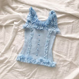 Fashionkova 2025 New Summer Lace Vest for Women External Wear Knitted Base Tank Top Summer Heavy Industry Knitted Sweater Top 2025 spring outfits