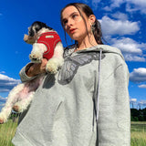 Fashionkova Oversized Butterfly Graphic Rhinestone Zip Up Hoodies