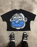 Fashionkova American hip hop street cartoon printed short sleeve T-shirt Men y2k Harajuku fashion summer casual loose couple shirt