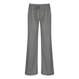 Fashionkova party look inspos Casual Striped Pants Vacation Streetwear Knitted Trousers All-match Loungewear Slacks Beach Party Summer Autumn Bottoms